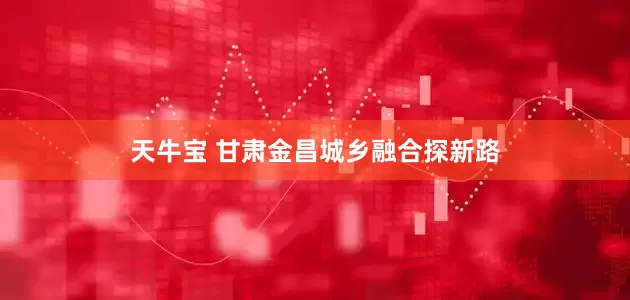 天牛宝 甘肃金昌城乡融合探新路